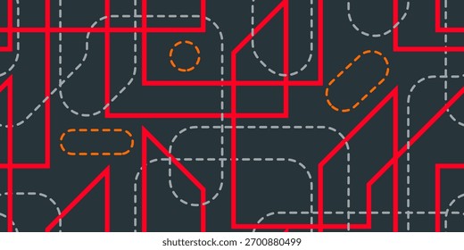 Retro futuristic geometric seamless pattern. Abstract stripe line texture. Vector illustration