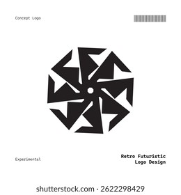 Retro Futuristic Minimalist Logo Design For Clothing Brand, Fashion, Poster, Music, Templates and etc