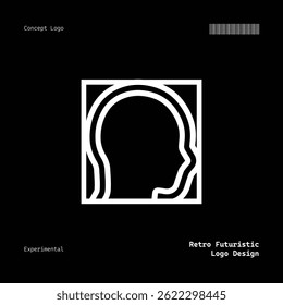 Retro Futuristic Minimalist Logo Design For Clothing Brand, Fashion, Poster, Music, Templates and etc