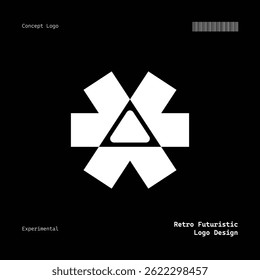 Retro Futuristic Minimalist Logo Design For Clothing Brand, Fashion, Poster, Music, Templates and etc