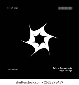Retro Futuristic Minimalist Logo Design For Clothing Brand, Fashion, Poster, Music, Templates and etc