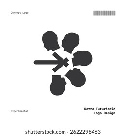 Retro Futuristic Minimalist Logo Design For Clothing Brand, Fashion, Poster, Music, Templates and etc