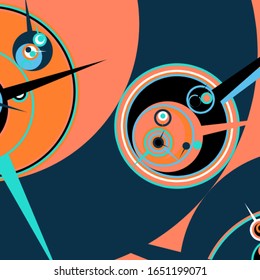 Retro futuristic poster. Abstract geometric background. Future concept. Dynamic wallpaper. Creative graphic design in a retro style.