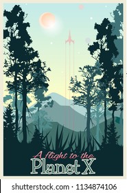 Retro Futuristic Sci Fi Space Propaganda Poster 
