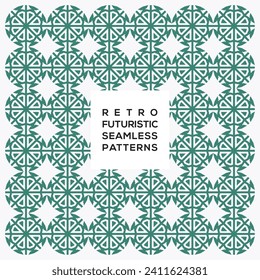 Decoración vectorial de patrones retro futurista sin costuras