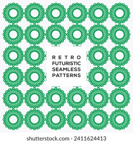 Decoración vectorial de patrones retro futurista sin costuras