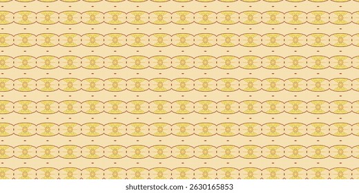 Retro Futuristic Seamless Pattern in Warm Tones – Beige and Yellow