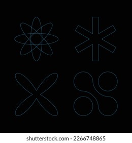 Retro futuristic shape for element design
