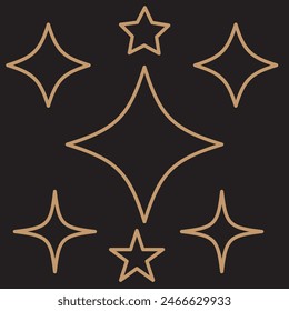 Retro futuristic sparkle icons collection. Set of star shapes. Abstract cool shine effect sign vector design. Templates for design, posters, projects, banners, logo,