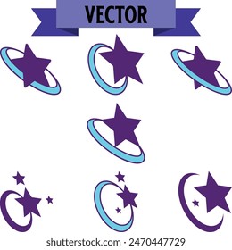 Retro futuristic sparkle icons collection. Set of star shapes. Abstract cool shine effect sign vector design. Templates for design, posters, projects, banners, logo, and business cards
