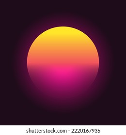 Retro futuristic sunset background. 80s style. Retrowave, synthwave futuristic design. Template for cyber or sci-fi abstract concept. Vector illustration