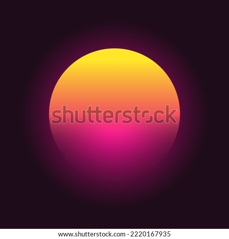 Retro futuristic sunset background. 80s style. Retrowave, synthwave futuristic design. Template for cyber or sci-fi abstract concept. Vector illustration