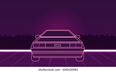 Retro futuristic vector background