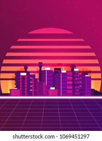 Retro futuristic vector background