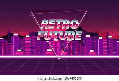 Retro futuristic vector background