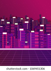 Retro futuristic vector background