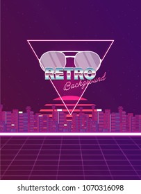 Retro futuristic vector background