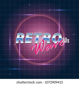 Retro futuristic vector background