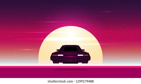 Retro futuristic vector background