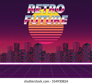Retro futuristic vector background