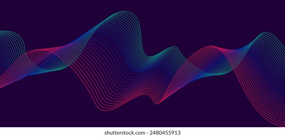 Retro futuristic vector line art design with wavy figures, forms. Geometrical shapes, grid textures, backgrounds. Brutalism style.