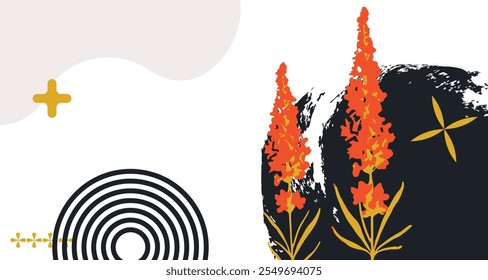 Pósters minimalistas de Vector futurista retro con figuras básicas de silueta, brutalismo moderno de impresión monocromática, extraordinarios Elementos gráficos de composición de Formas geométricas.

