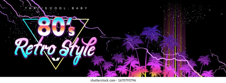 Retro futuristic virtual reality world, fictional landscape in 80s style, Sci-Fi Background vector illustration