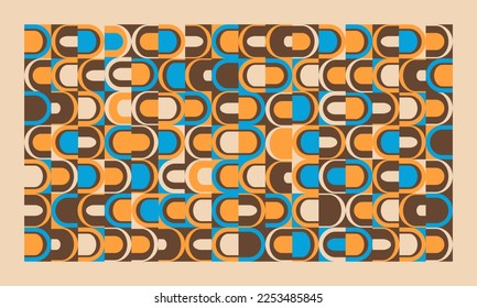 Retro Futuristic Wallpaper Pattern Vintage Vector Banner