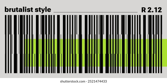 Retro futuristic y2k style abstract print with stripes. Design inspired by brutalism, cyberpunk, minimalism. Abstract minimal template for web, poster. Vector rave psychedelic illustrations