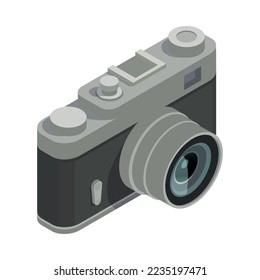 Retro gadgets isometric composition with isolated icon of gadget from 90s on blank background vector illustration