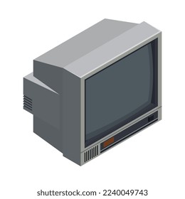 Aparatos retro composición isométrica con icono aislado de gadget de 90 en ilustración vectorial de fondo en blanco