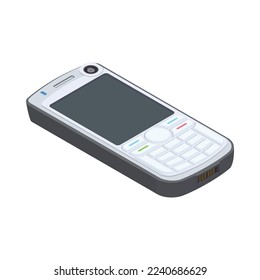 Retro gadgets isometric composition with isolated icon of gadget from 90s on blank background vector illustration
