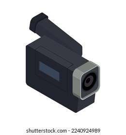 Retro gadgets isometric composition with isolated icon of gadget from 90s on blank background vector illustration
