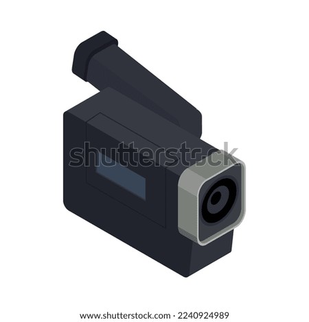 Retro gadgets isometric composition with isolated icon of gadget from 90s on blank background vector illustration