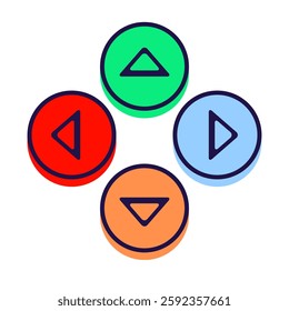 retro game button vector illustration set
