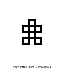 Retro Game Character Outline Icon Vector Illustration
