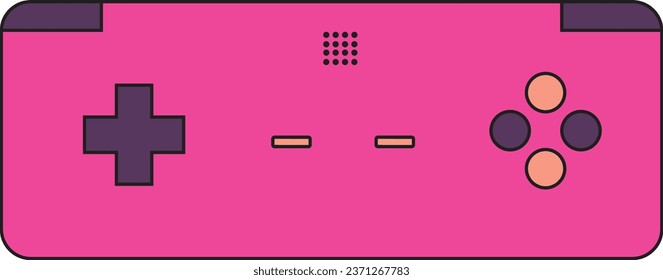 Retro Game Console With Flat Cartoon Design. Old Joystick. Isolated on White Background. Vector Illustration