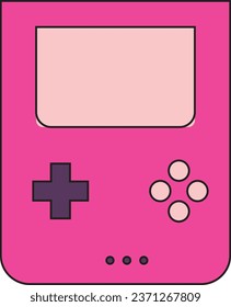 Retro Game Console With Flat Cartoon Design. Old Joystick. Isolated on White Background. Vector Illustration
