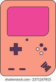Consola De Juego Retro Con Diseño De Dibujo Plano. Viejo Joystick. Aislado en fondo blanco. Ilustración vectorial