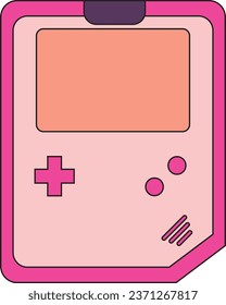 Retro Game Console With Flat Cartoon Design. Old Joystick. Isolated on White Background. Vector Illustration