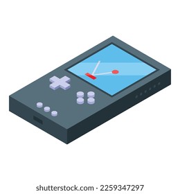 Retro game console icon isometric vector. Audio design. Device style