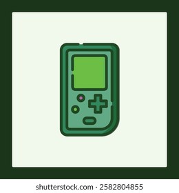 Retro Game Console Icon: Pixelated Handheld Gaming Device