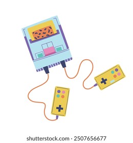 Retro game console with joysticks