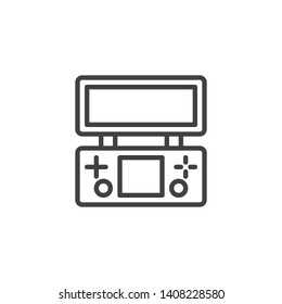 Retro Game Console line icon. linear style sign for mobile concept and web design. Video game pad display outline vector icon. Symbol, logo illustration. Vector graphics