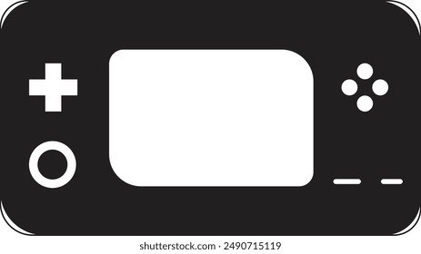 Retro Game Console Silhouette. Flat Vector Illustration.