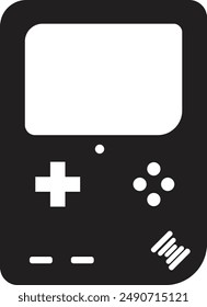 Retro Game Console Silhouette. Flat Vector Illustration.