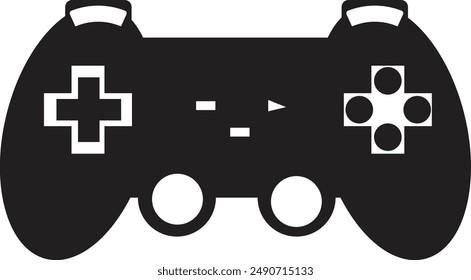 Retro Game Console Silhouette. Flat Vector Illustration.