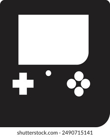 Silueta de consola de juegos retro. Ilustración vectorial plana.