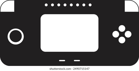 Retro Game Console Silhouette. Flat Vector Illustration.