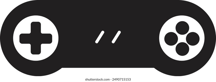 Retro Game Console Silhouette. Flat Vector Illustration.